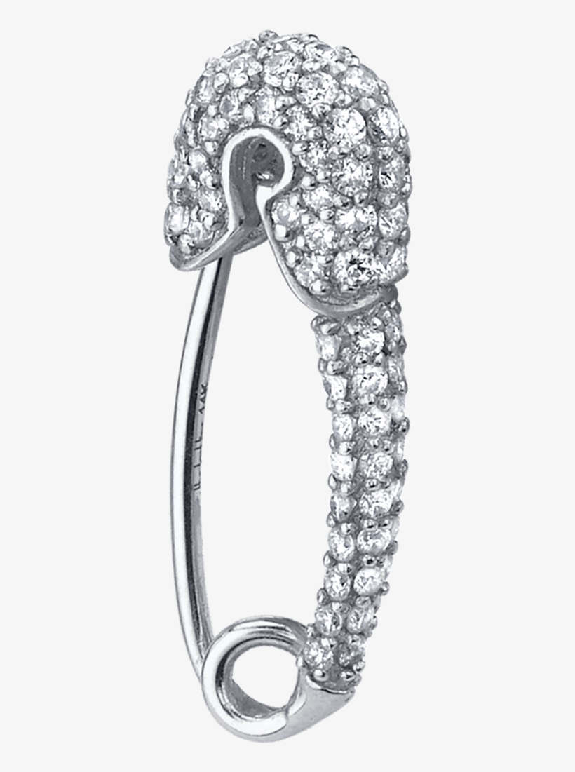 Small Diamond Safety Pin Earring - Safety Pin, transparent png