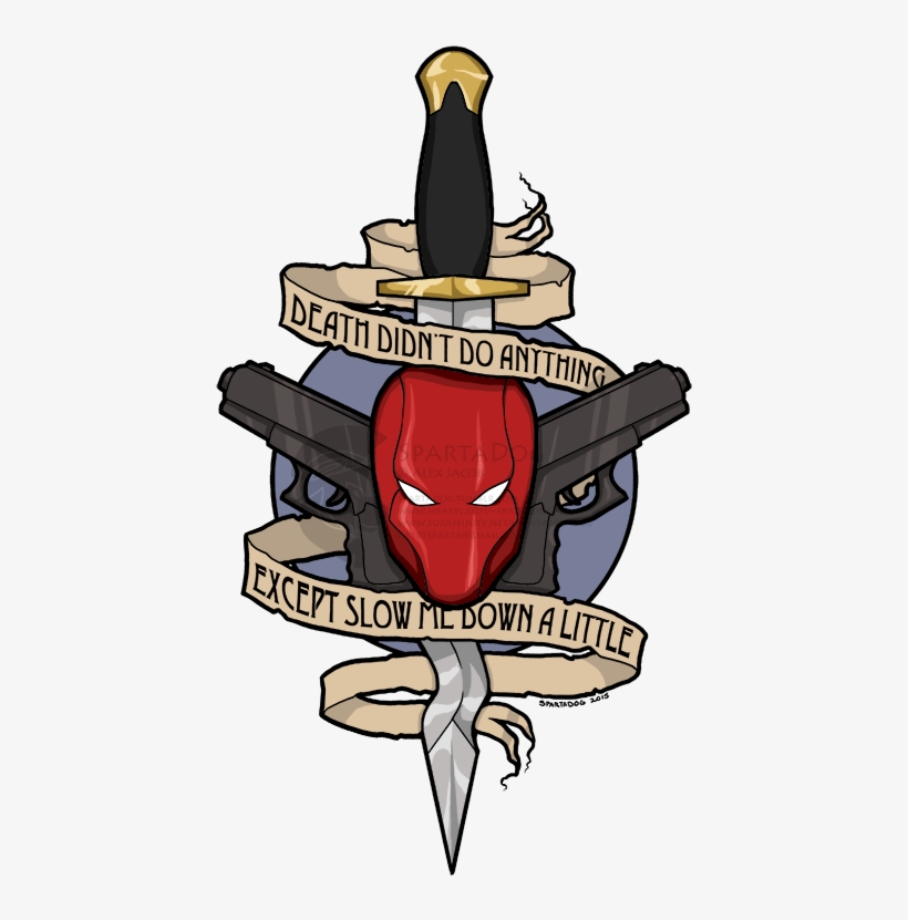 [t-shirt Design] Death Didn't Do Anything - Jason Todd Red Hood Tattoo, transparent png