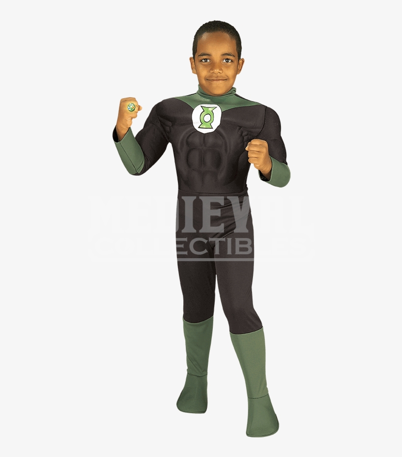 Boys Deluxe Green Lantern Muscle Costume - Kids Green Lantern Costume, transparent png
