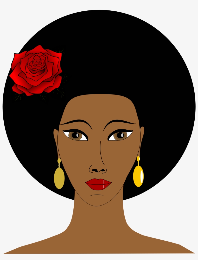 Black Woman With A Rose Icons Png - Black Woman Clipart, transparent png