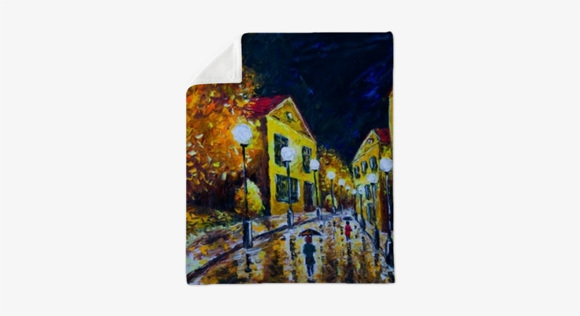 Oil Painting Night Evening City, French Village, Yellow - Impressionism Paintings, transparent png