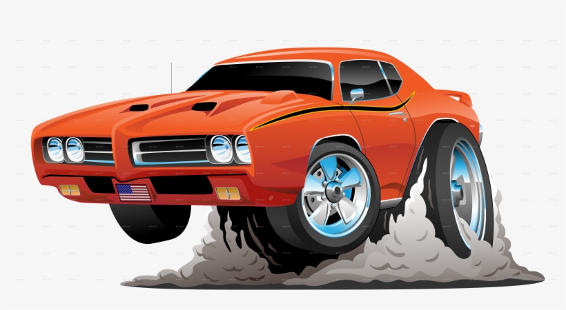 Classic American Muscle Car - Classic Muscle Car Cartoon, transparent png