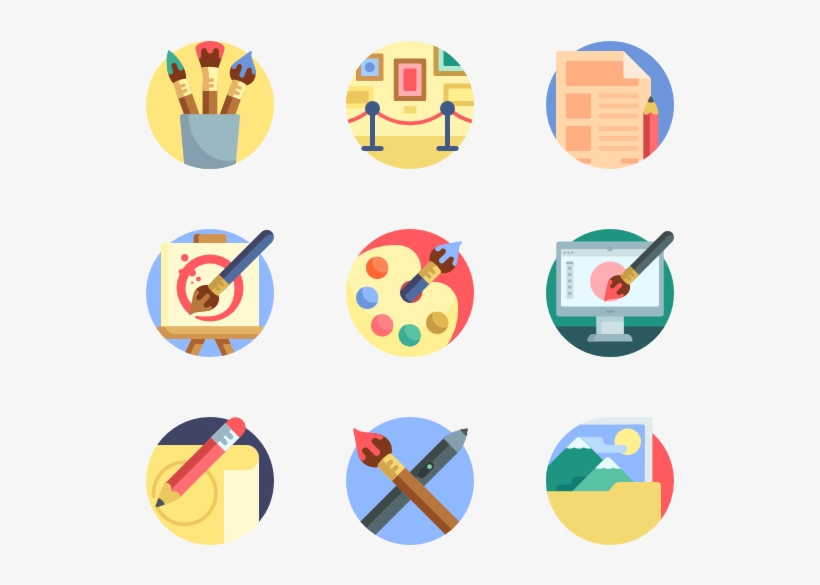 Art And Design 50 Icons - Flat Icons, transparent png