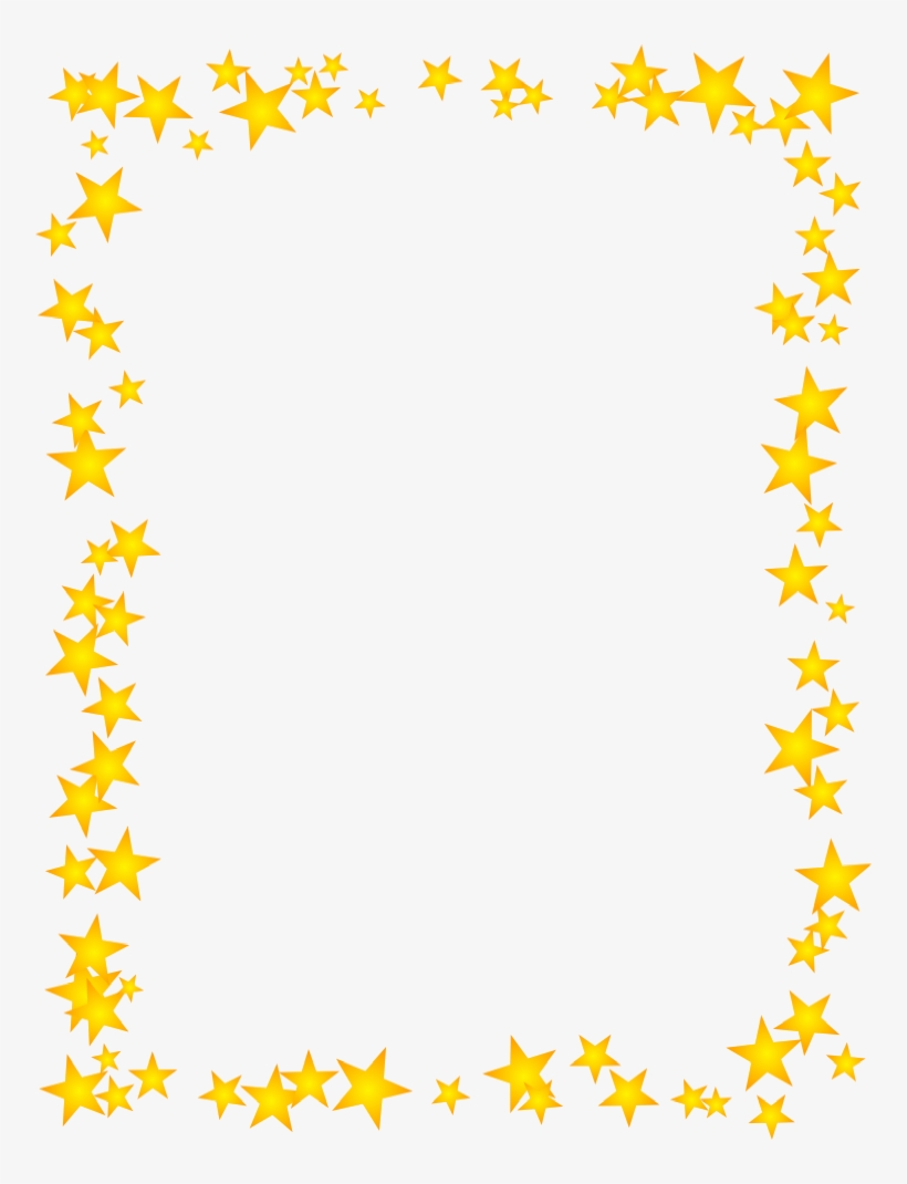 Download Transparent Gold Stars Scattered Border Borders For Paper