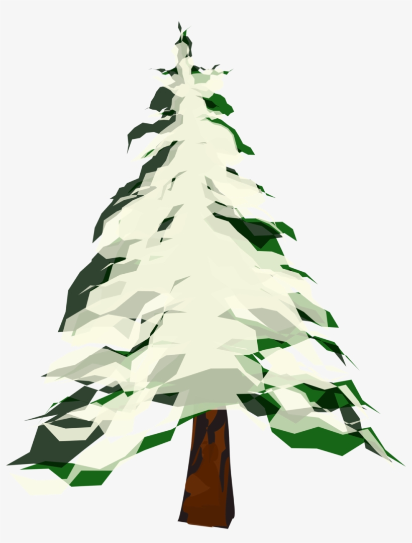 Clip Art Transparent Tree With Snow Clip Art At Clker - Snow Tree Vector Png, transparent png