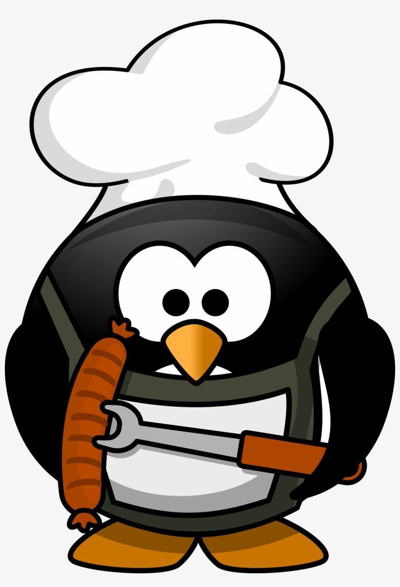 Clip Art Library Stock Free Chef Penguin High Resolution - Penguin Barbecue, transparent png