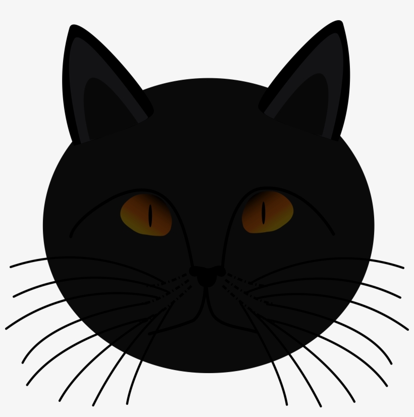 28 Collection Of Black Cat Face Clipart - Cat Face Animated, transparent png