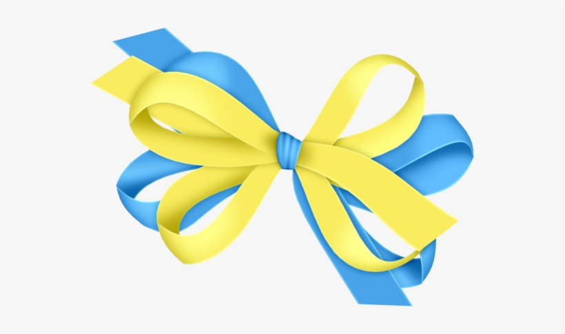 Blue And Gallery Yopriceville High Quality View - Blue And Yellow Bow, transparent png