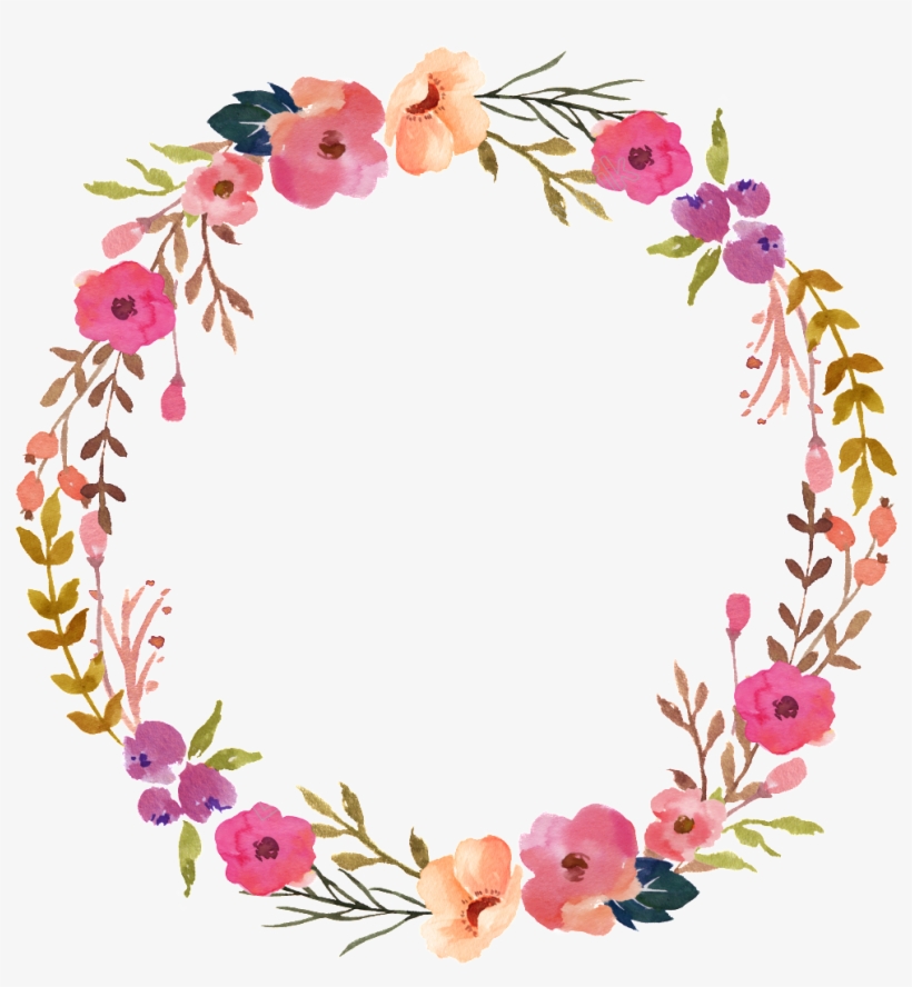 Hand Painted Transparent Ornamental - Pink Flower Wreath Png, transparent png