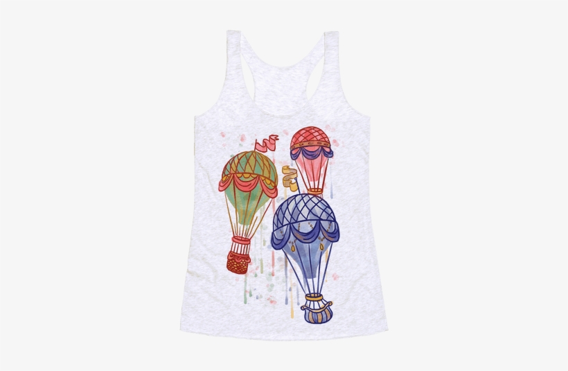 Watercolor Balloon Trip Racerback Tank Top - Watercolor Painting, transparent png