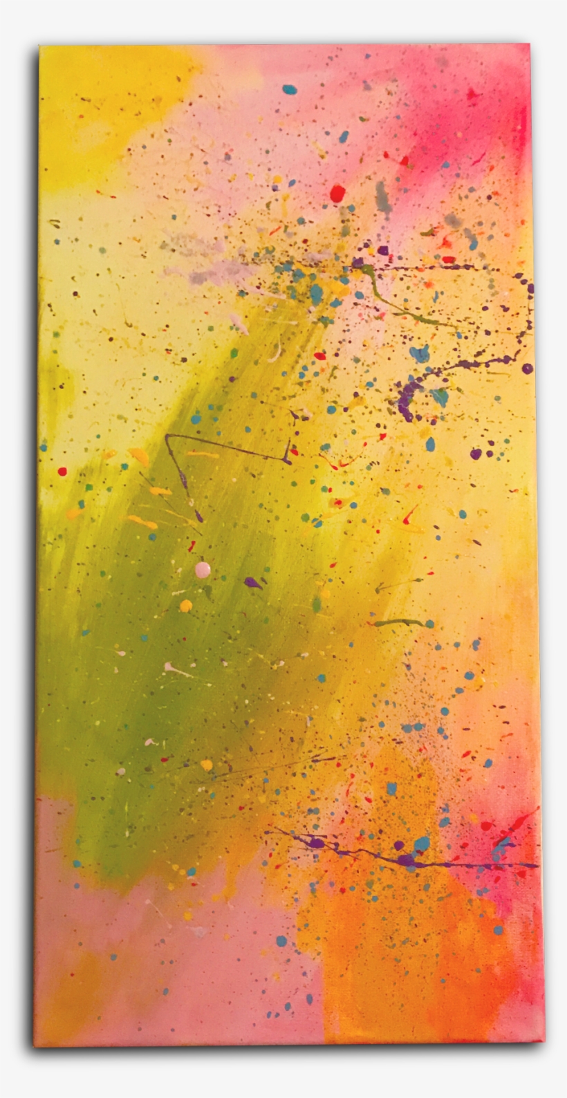 Neon Splatter Paint On Canvas - Painting, transparent png
