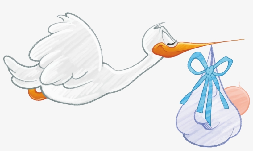 Image Royalty Free Library Clipart - Stork Carrying Baby Boy, transparent png