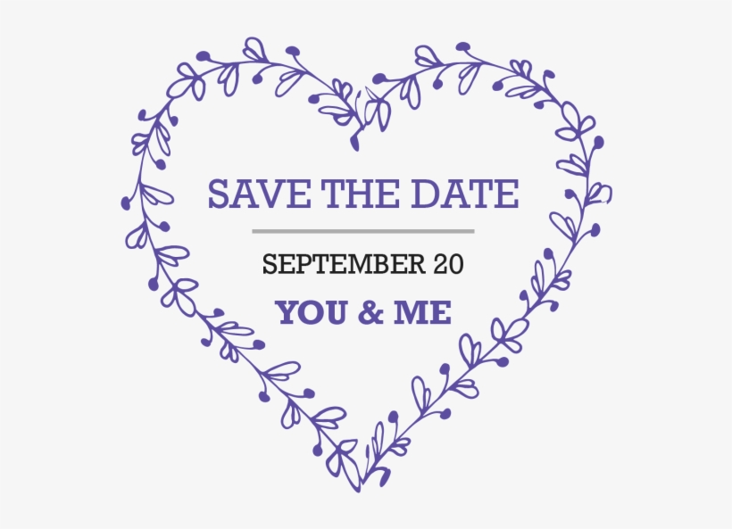 Botanical Flower Heart Save The Date Wedding Title, - Save Us For Summer, transparent png