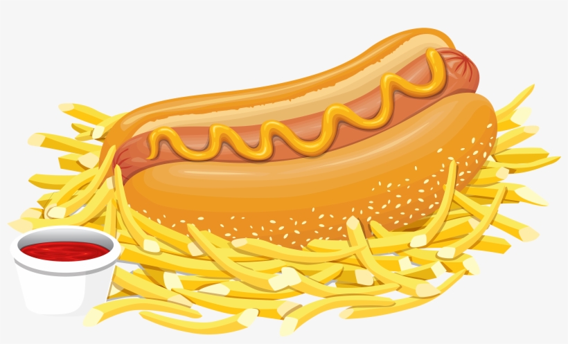 Hot Dog With Ketchup Png Clipart - Fast Food Clipart Png, transparent png
