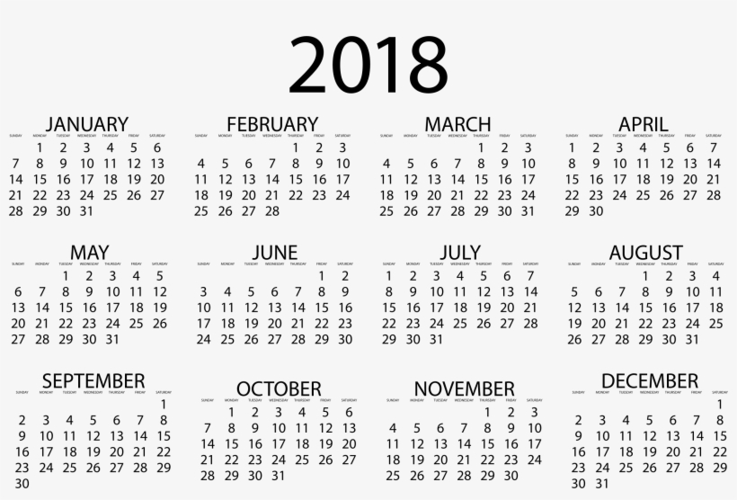 Calendar Png Clipart - Calendar With Important Dates 2018, transparent png