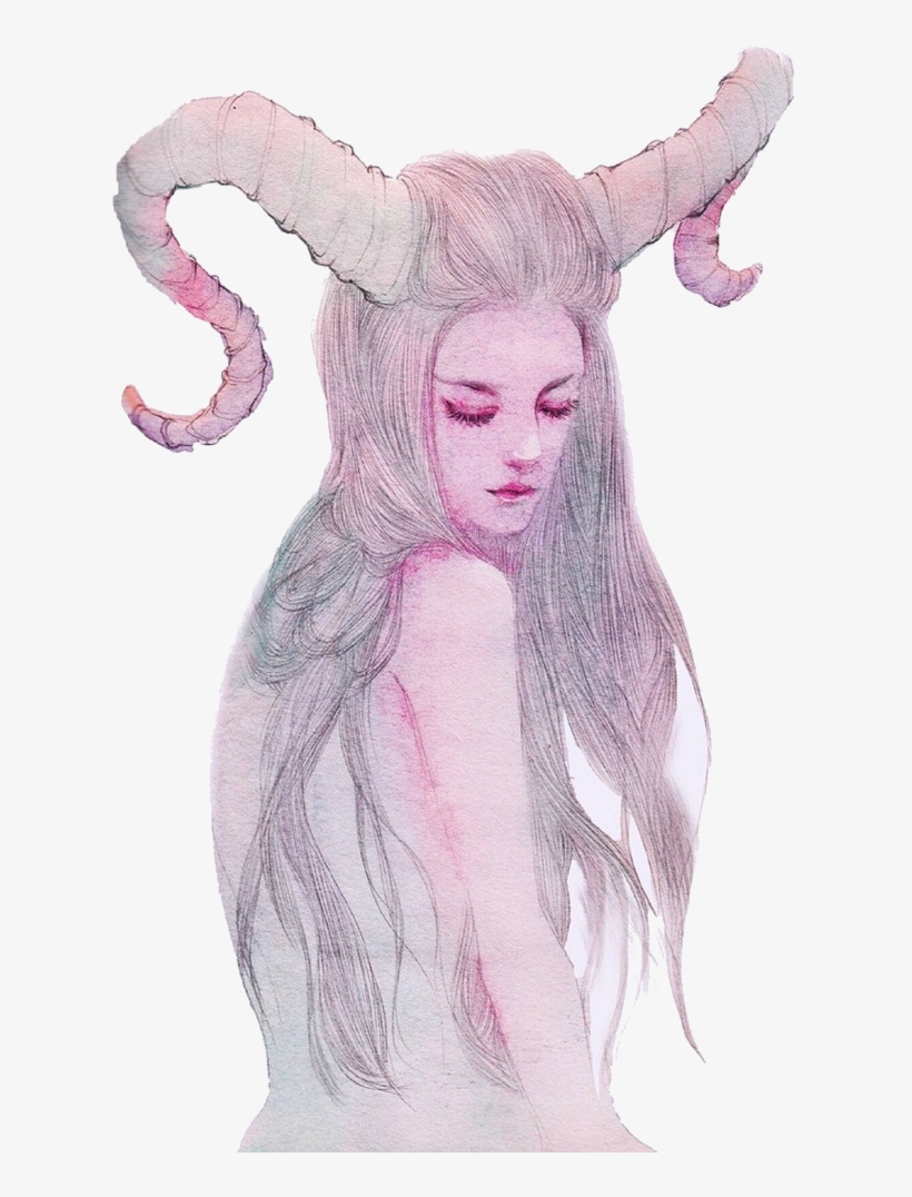 Drawing Art Illustration - Horned Girl Art, transparent png