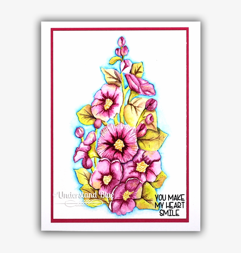 Hollyhock No-line Watercolor By Understand Blue - Floral Design, transparent png