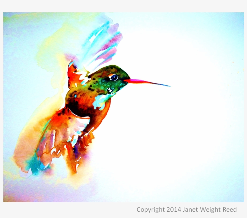 "twilight Flight" Hummingbird Print By Janet Weight, transparent png