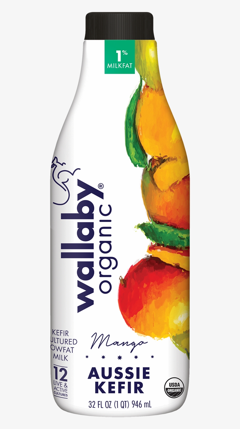 Aussie Kefir Lowfat Blueberry 32oz - Wallaby Organic Kefir, transparent png