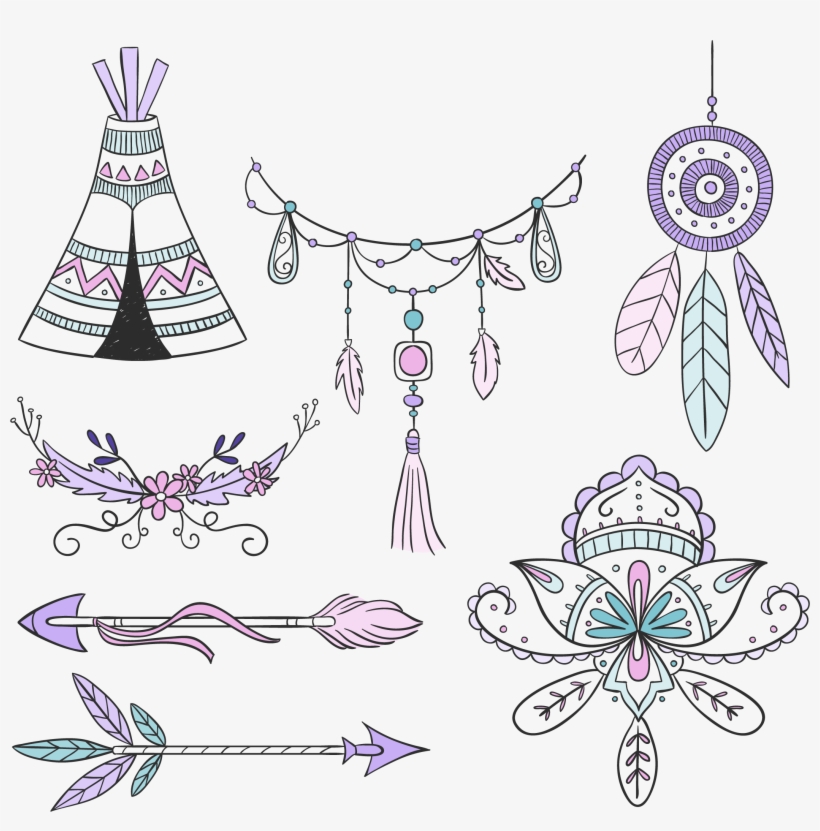 Vector Arrow Bohemian - Bohemian Vector, transparent png