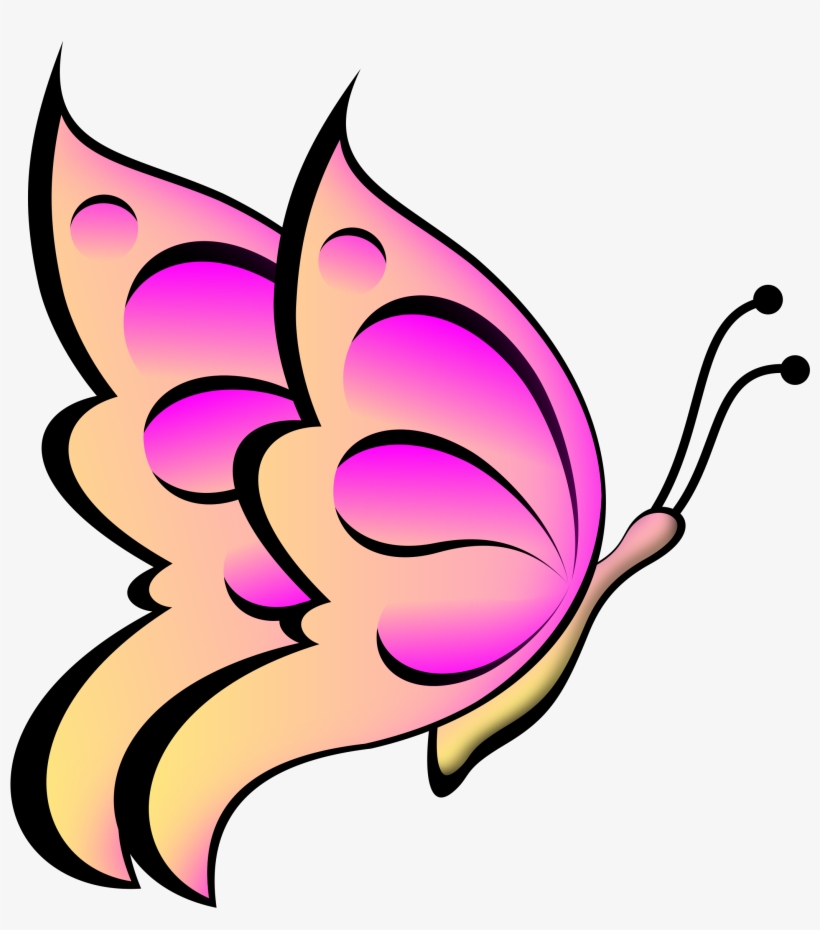 Purple And Peach Butterfly Svg Clip Arts 552 X 599, transparent png