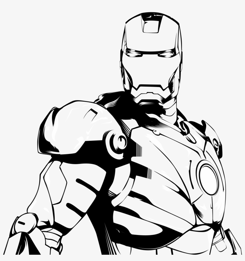 28 Collection Of Ironman Clipart Black And White - Iron Man Black And White, transparent png
