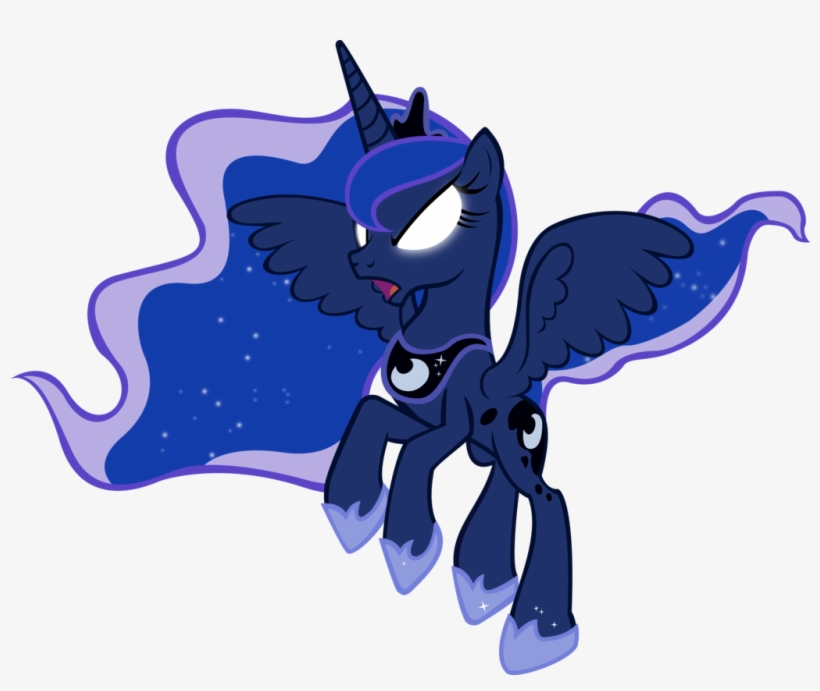 Fanmade Luna Taking Flight With Glowing Eyes - My Little Pony Luna Angry, transparent png