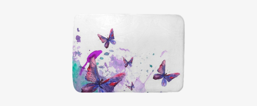 Abstract Watercolor Background With Butterflies Bath - Watercolour Abstract Butterfly Design, transparent png
