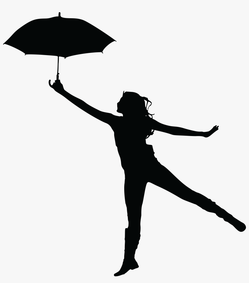 Big Image - Person With Umbrella Silhouette, transparent png