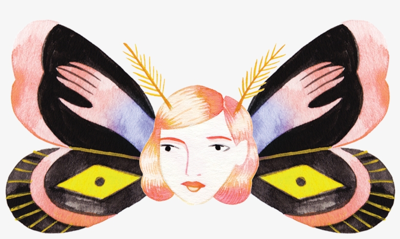 Butterfly Head - Tattly, transparent png