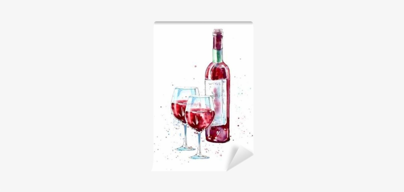 Bottle Of Red Wine And Glasses - Red Wine, transparent png