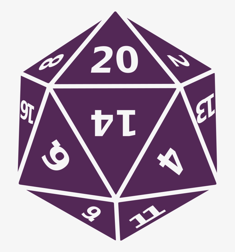 Purple D20 - 20 Sided Die Png, transparent png