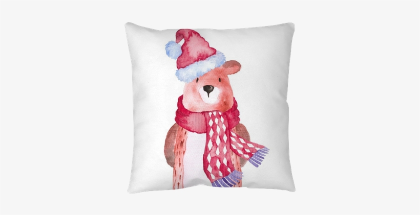 Bear Christmas Animals Winter Watercolor Hand-painted - Christmas Animals Watercolor, transparent png