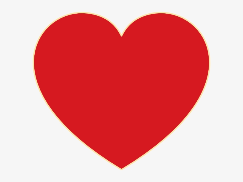 Red Heart With Ochre Outline Clip Art - Heart Png, transparent png