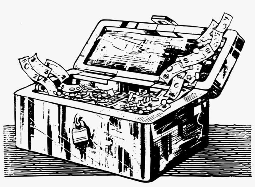 Box Drawing Treasure - Black And White Pile Of Treasure, transparent png