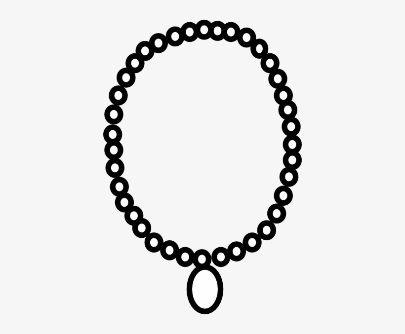 Necklace Outline Clip Art At Clker Com - Necklace Clipart Black And White, transparent png