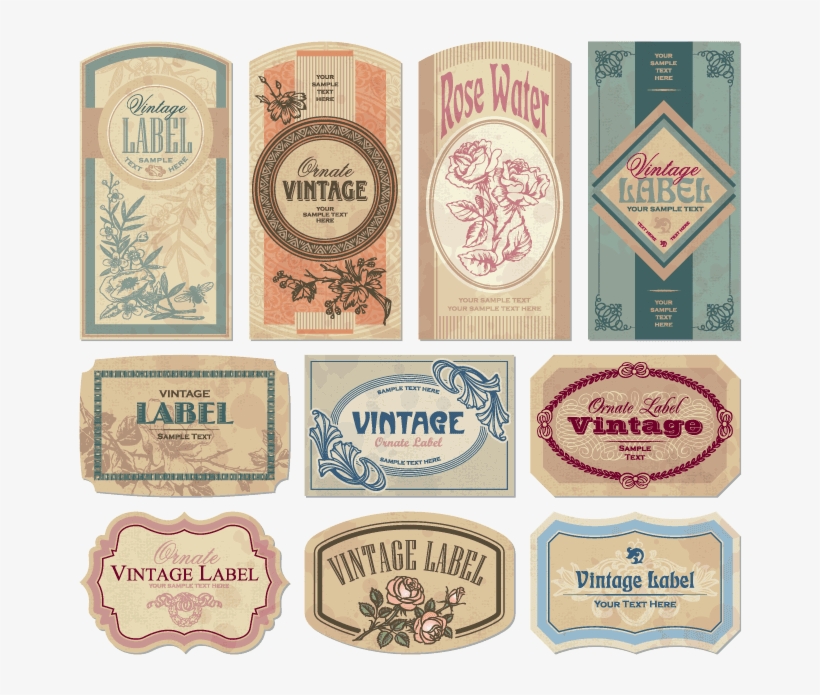 Vintage Labels, transparent png