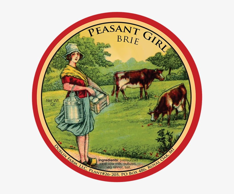 Dublin Farm Llc Peasant Girl Brie Cheese Labels - Cheese Label, transparent png