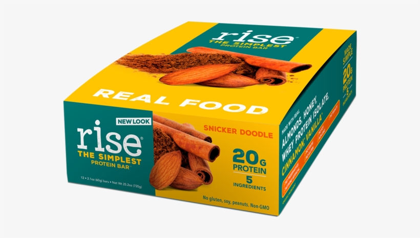 Snicker Doodle Box Rise Bar - Rise Bar Real Food Protein Gluten-free Almond Honey, transparent png