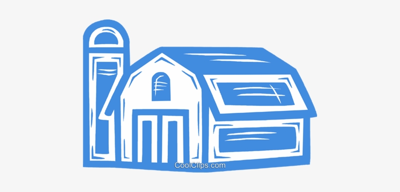 Farm/barn Royalty Free Vector Clip Art Illustration - Blue Barn Clip Art, transparent png