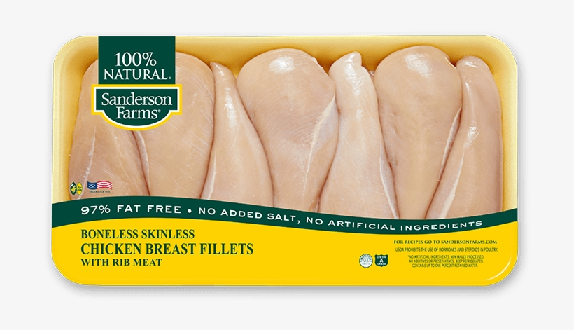Value Pack Boneless Skinless Chicken Breast Fillets - Sanderson Farms Fresh 97% Fat Free Boneless, Skinless, transparent png