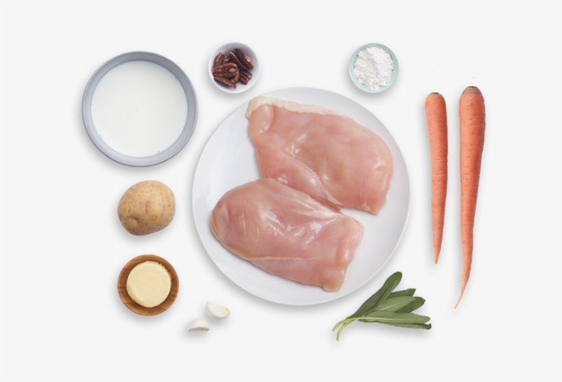 Seared Chicken & Sage Gravy With Carrots & Mashed Potato - Food, transparent png
