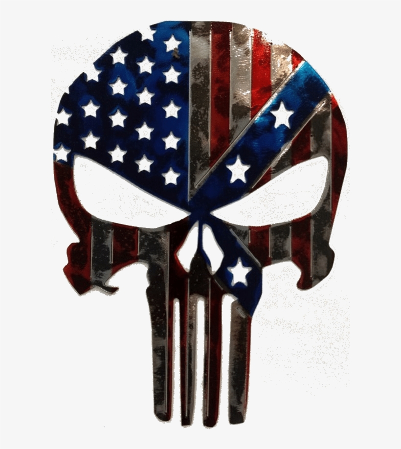 Punisher American/confederate Flag - Punisher Skull, transparent png