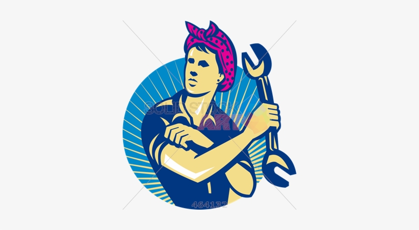 Stock Illustration Of Old Fashioned Cartoon Rendering - Female Construction Worker Vector, transparent png