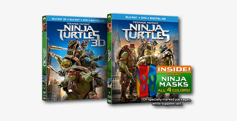 Tmnt Movie Bluray Dvd - 2014 Ninja Turtles Masks, transparent png