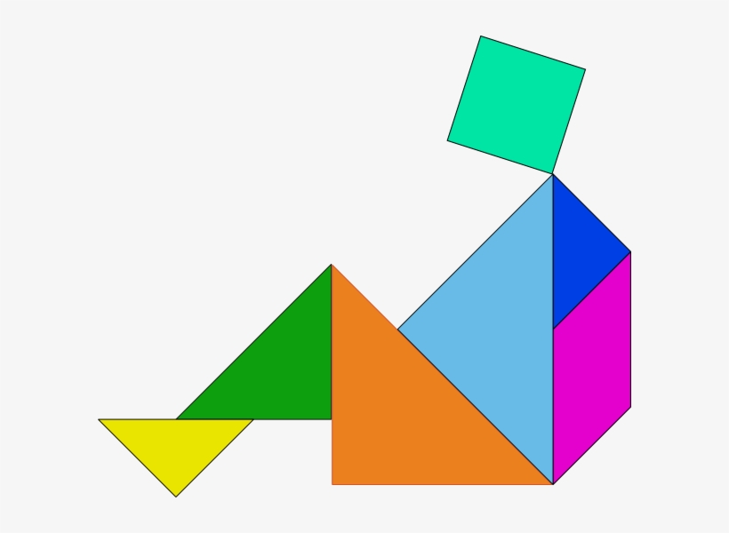 Tangram Person Sitting On Ground - Танграм Человек, transparent png