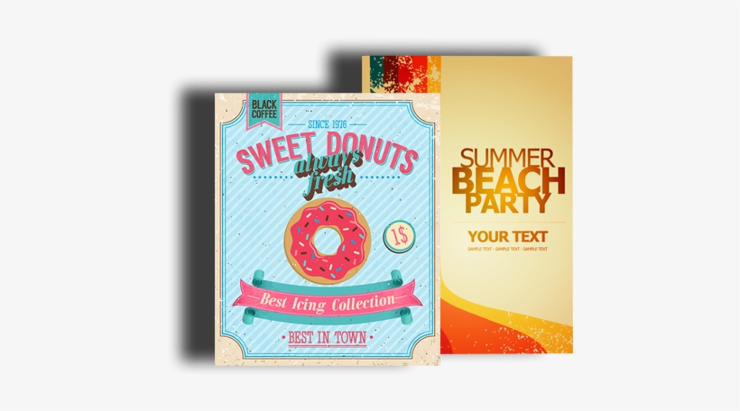 Promote Your Business Or Event With Ztoone - Art Print: Avean's Vintage Donuts Poster, 61x46cm., transparent png