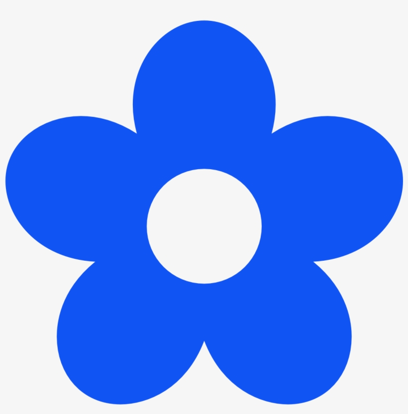 Blue Flower Clipart Hippie - Dark Blue Flower Clipart, transparent png