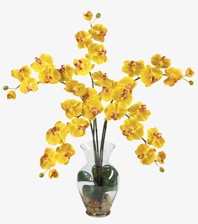 Classical Flower Vase Png Clipart - Nearly Natural Liquid Illusion Phalaenopsis Silk Orchid, transparent png