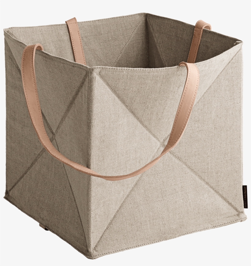 Origami Basket By Cecilie Manz - Origami Bag, Linen/leather, transparent png